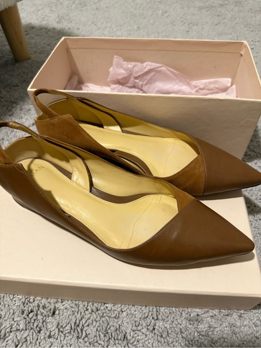 Alexandre Birman Suede & Leather Slingback flat